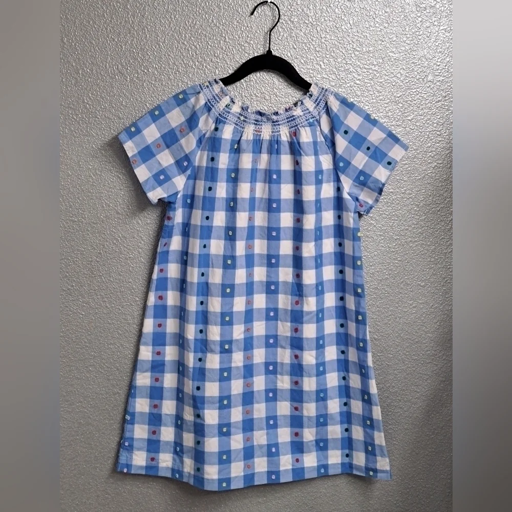 NWT Hanna Andersson Swiss Dot & Checked Dress  Size 140 (10)